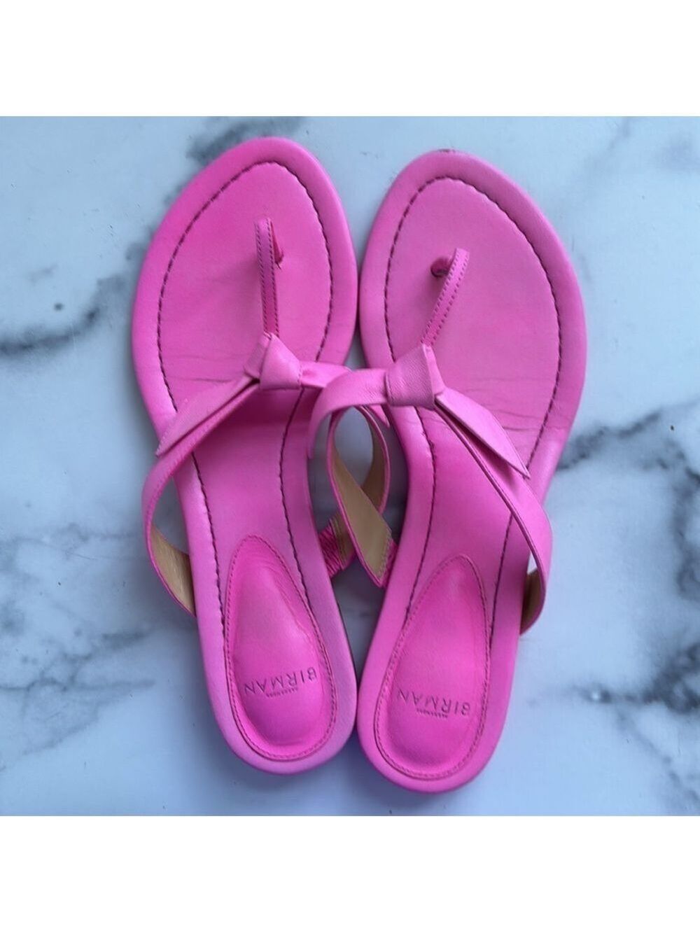 Alexandre Birman Pink Clarita Naked Leather Thong Sandals Size Italian 37 US 7 - Picture 12 of 13